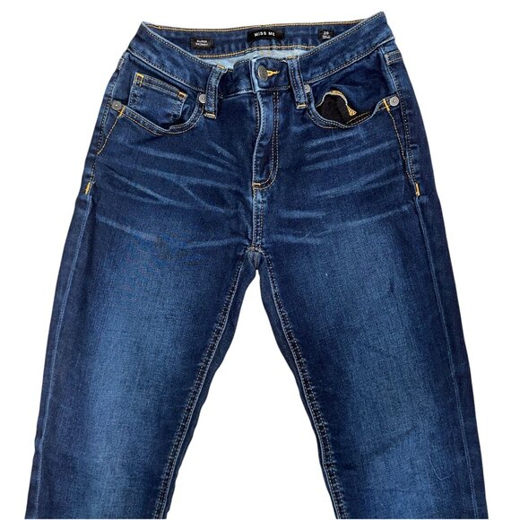 Miss Me M1001635 Super Skinny Womens Jeans 26 26 Dark Wash Blue Stretch Pockets - Picture 3 of 8